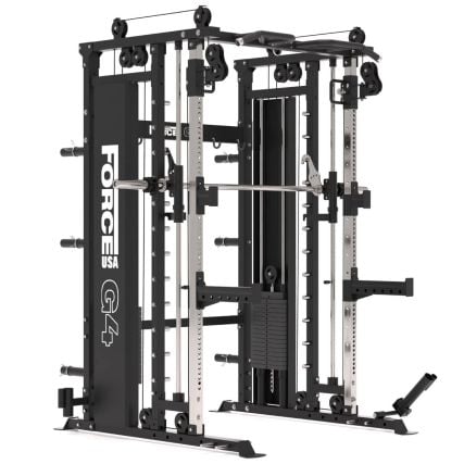 G4 All-In-One Trainer: Rack, Máquina Smith y Doble Polea + 154 kg de Placas Incluídas