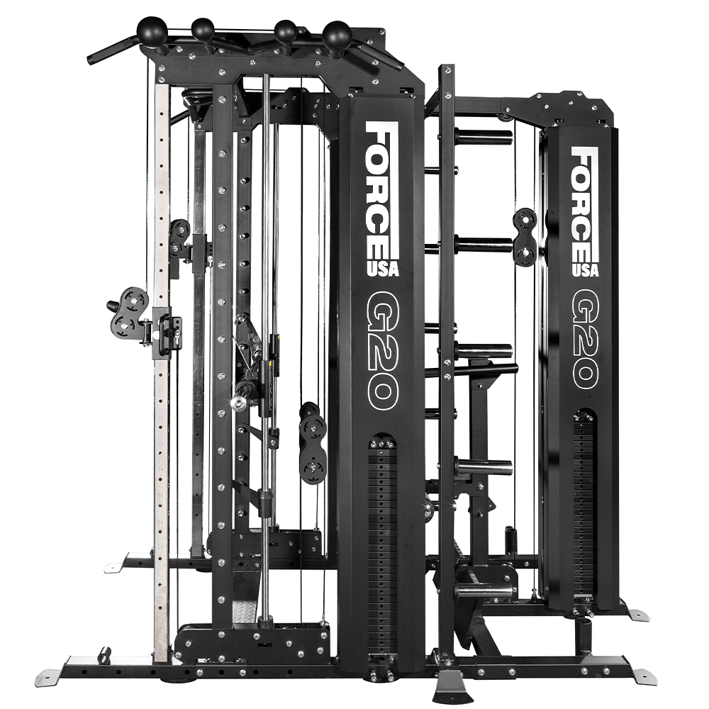 Force USA G20 All-In-One Trainer - Smith Machine, Rack à Squat, Vertical Leg Press, Lat Pull Down et Low Row